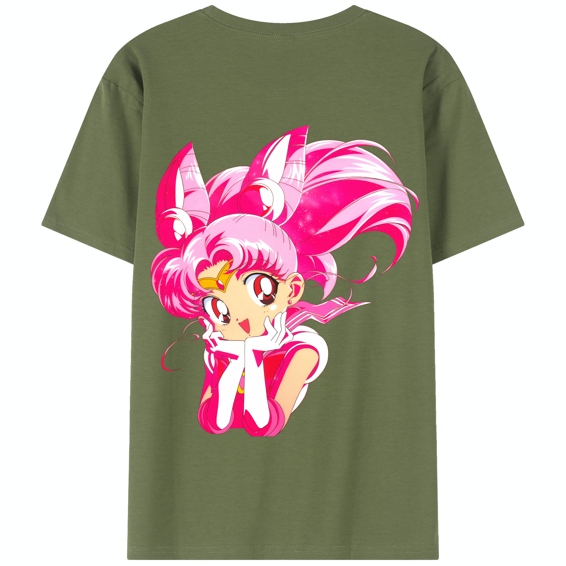 （画像用） 美少女戦士セーラームーン ちびうさ Sailor Moon Chibiusa Tsukino Usagi Small Lady Serenity 綿100％半袖Tシャツ（背面プリント）